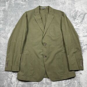SuitSupply 44R Olive Green Cotton Linen Sport Coat Blazer Besi Italy EU54